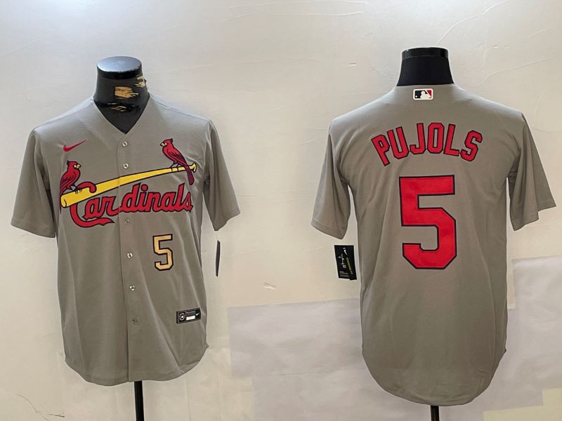 Men St.Louis Cardinals #5 Pujols Grey Game 2024 Nike MLB Jersey style 2->new orleans saints->NFL Jersey